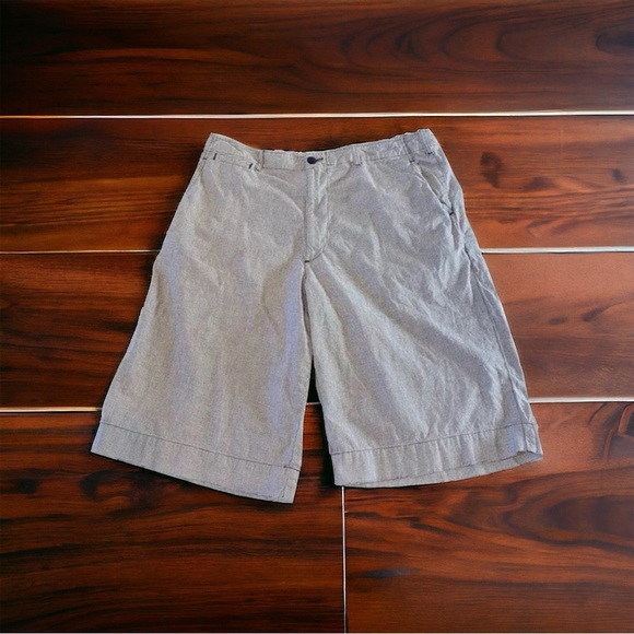 Vtg Polo Jean Co Ralph Lauren Mens Light Blue Houndstooth Print Shorts Size 34 - Picture 1 of 13